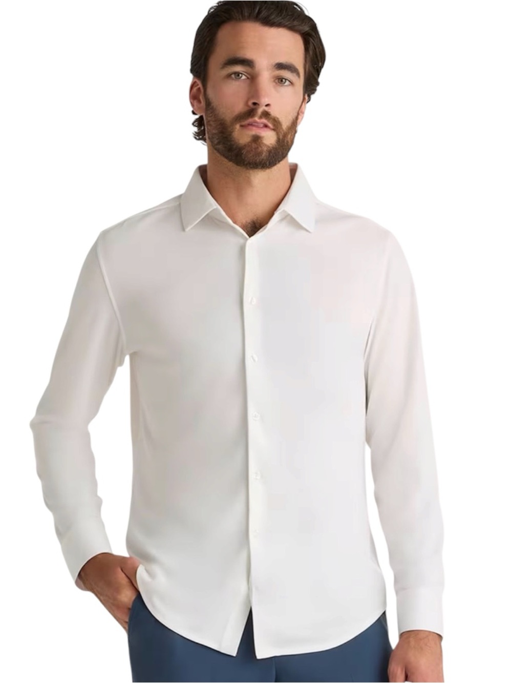 Quince Commuter Stretch Pique Long Sleeve Button Down XL White Versatile NWD
